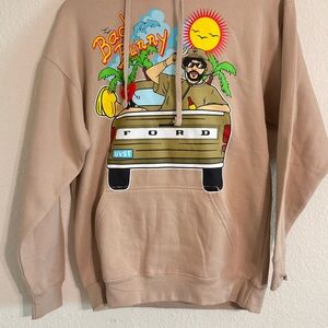 Graphic Tan Hoodie with Ford Design bad bunny hoodie new out tags oversize